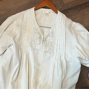 Miss Elaine Light Blue Embroidered Nightgown